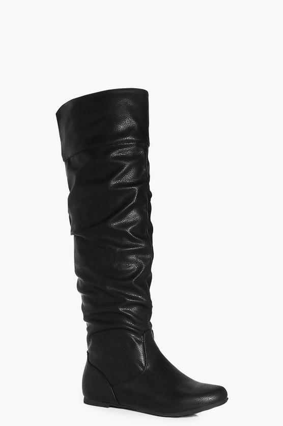 Felicity Ruched Knee High Boot